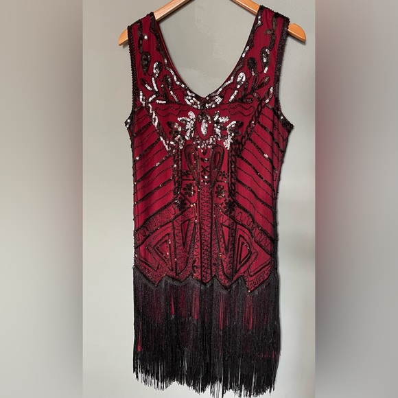 NWT SWEETV Women's Sequin Flapper Dress,1920s Size XL - Picture 7 of 13